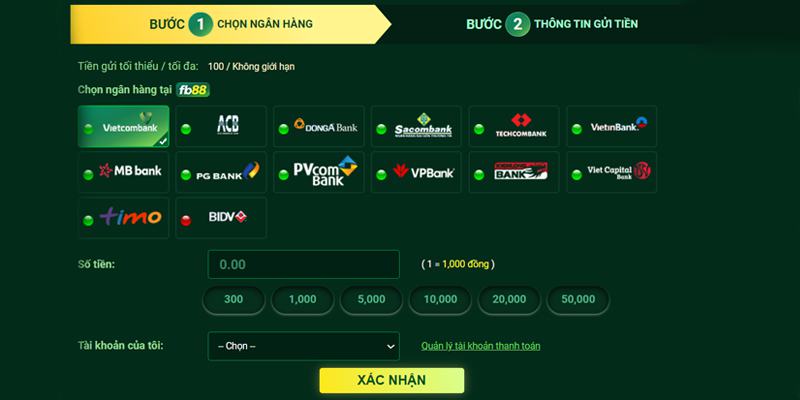 Trong quy trình nạp tiền FB88 cần lưu ý điều gì? 