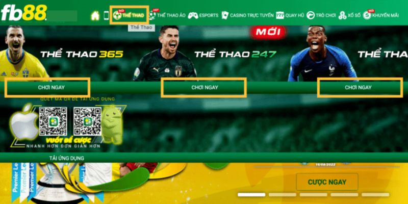 Hướng dẫn cách đặt cược thể thao tại FB88